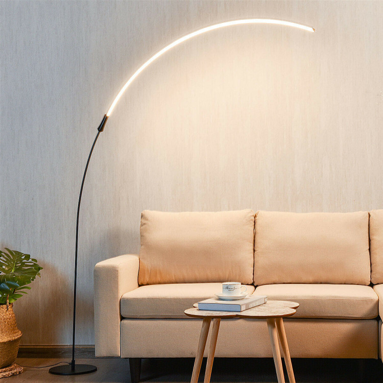 LED Arc Floor Lamp with 3 Brightness Levels-BlackCostway Gallery View 1 of 11