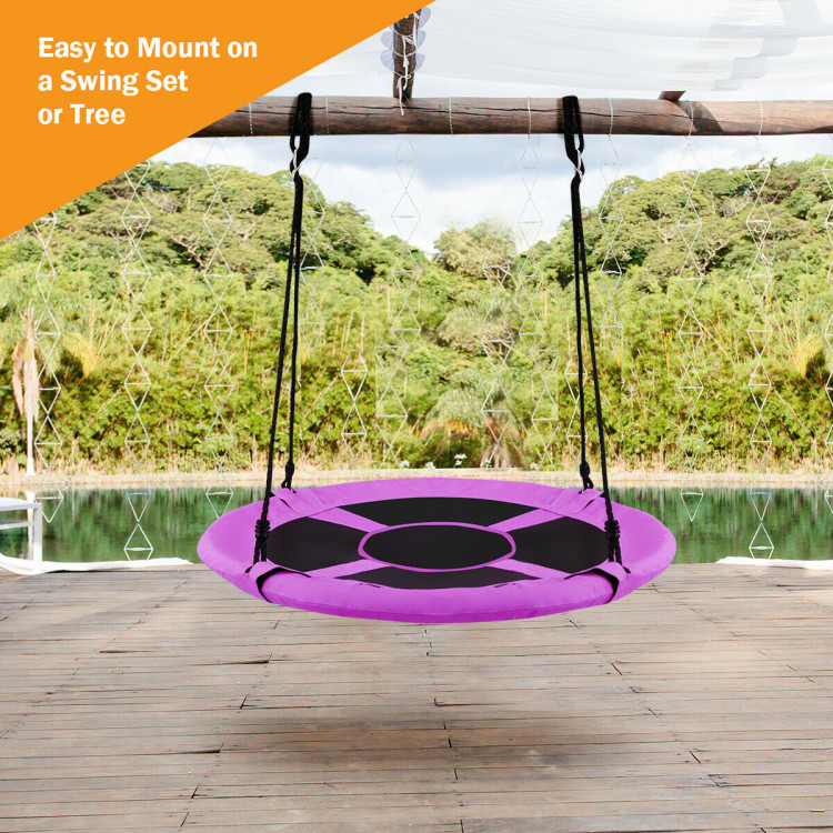 40 Inch Flying Saucer Tree Swing Indoor Outdoor Play Set-PurpleCostway Gallery View 2 of 9