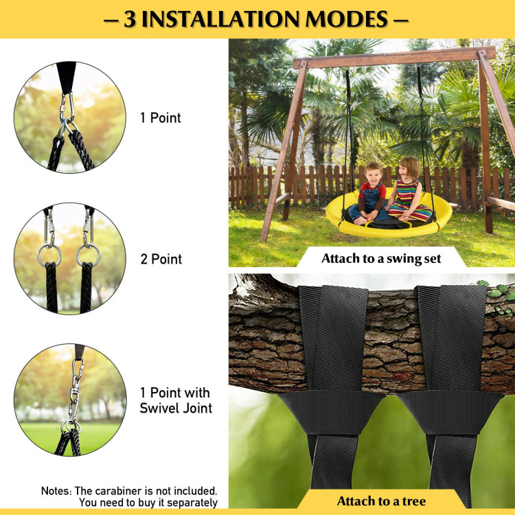 40 inch Nest Tree Outdoor Round Swing-YellowCostway Gallery View 9 of 11