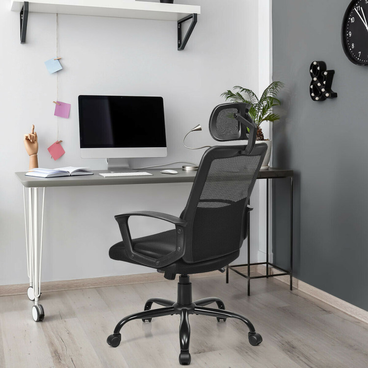 Mesh Office Chair High Back Ergonomic Swivel ChairCostway Gallery View 6 of 11