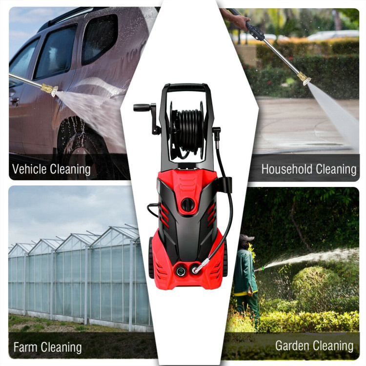 3000 PSI Electric High Pressure Washer With Patio Cleaner -RedCostway Gallery View 5 of 11
