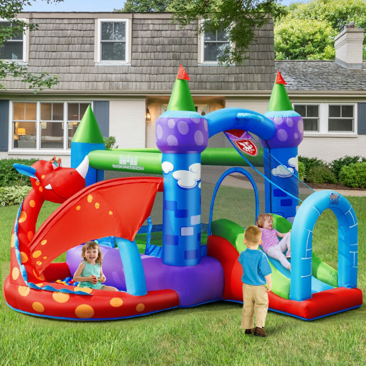 Kids Inflatable Bounce House Dragon Jumping Slide Bouncer CastleCostway Gallery View 1 of 11