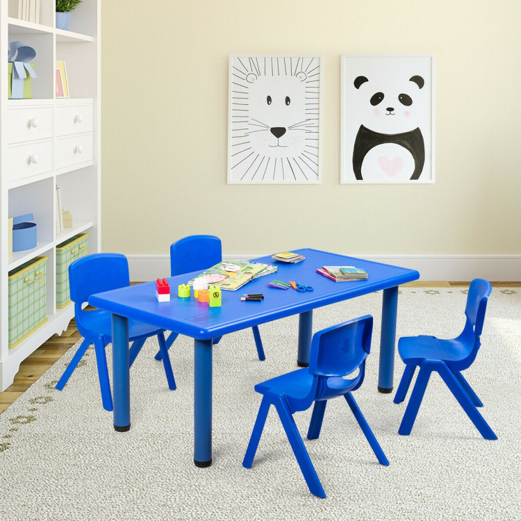 4-pack Kids Plastic Stackable Classroom Chairs-Blue - Gallery View 3 of 12