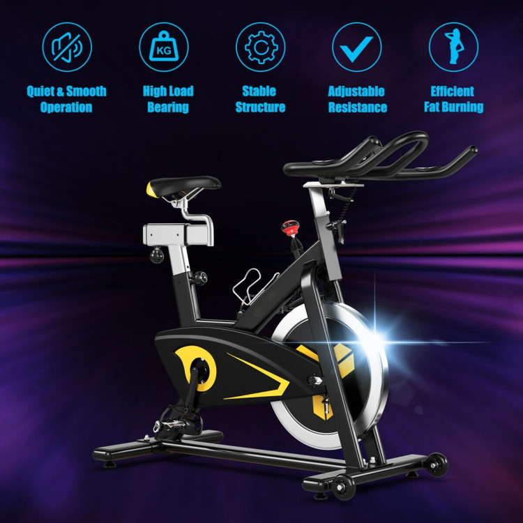 Magnetic Exercise Bike Fixed Belt Drive Indoor BicycleCostway Gallery View 7 of 12