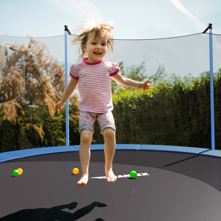 15 Feet Outdoor Bounce Trampoline with Safety Enclosure NetCostway Gallery View 2 of 11