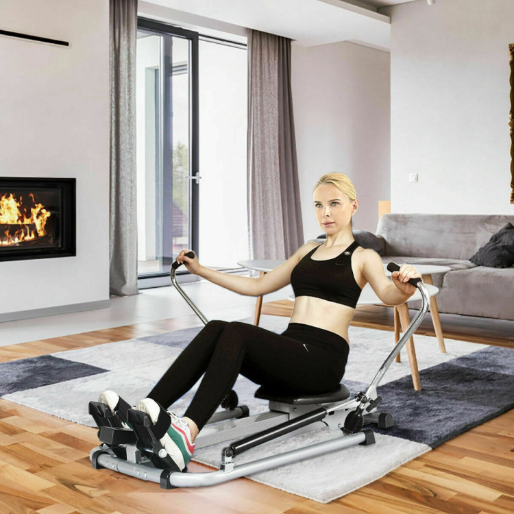 Exercise Adjustable Double Hydraulic Resistance Rowing MachineCostway Gallery View 6 of 11