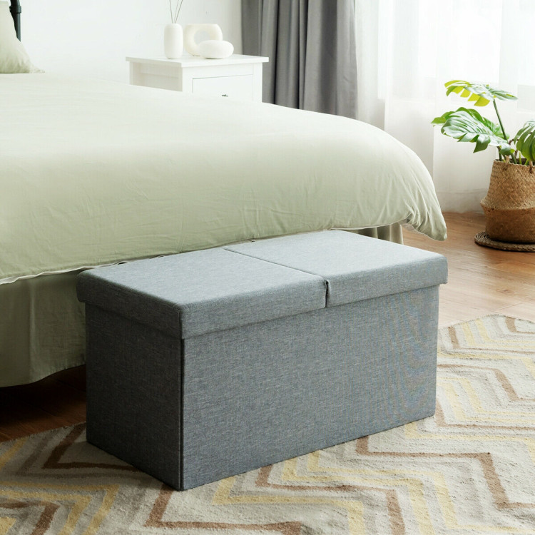 30 Inch Folding Storage Ottoman with Lift Top-Light GrayCostway Gallery View 1 of 12