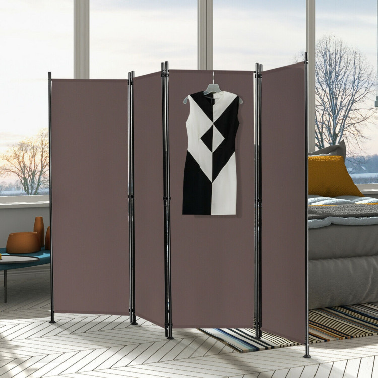 4-Panel Room Divider Folding Privacy Screen-CoffeeCostway Gallery View 6 of 11