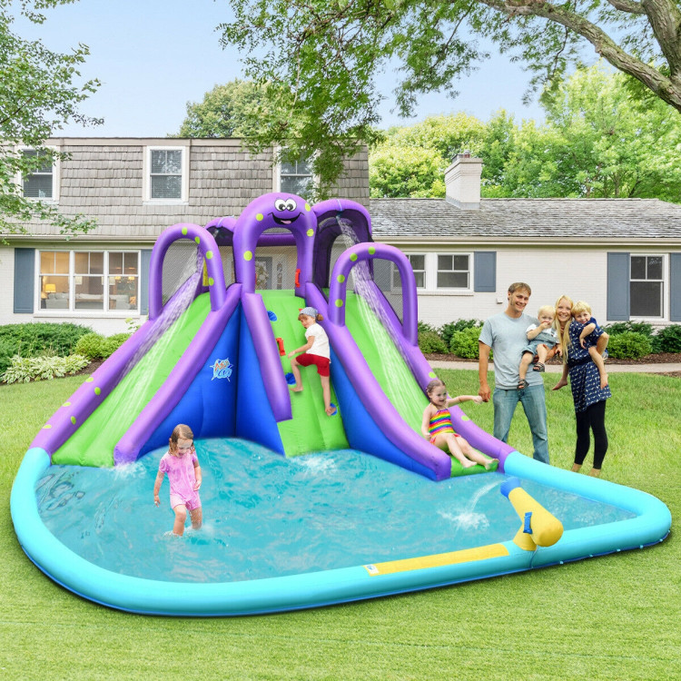 Inflatable Water and Sand Park Mighty Bounce House with Large PoolCostway Gallery View 3 of 12
