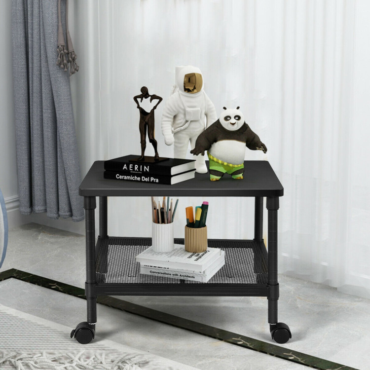 2-Tier Printer Stand with Ample Storage Space and Smooth WheelsCostway Gallery View 7 of 13