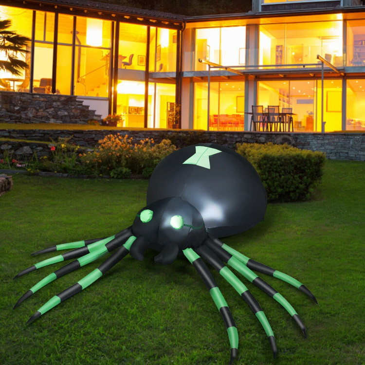 6 Feet Halloween Inflatable Blow-Up SpiderCostway Gallery View 2 of 11