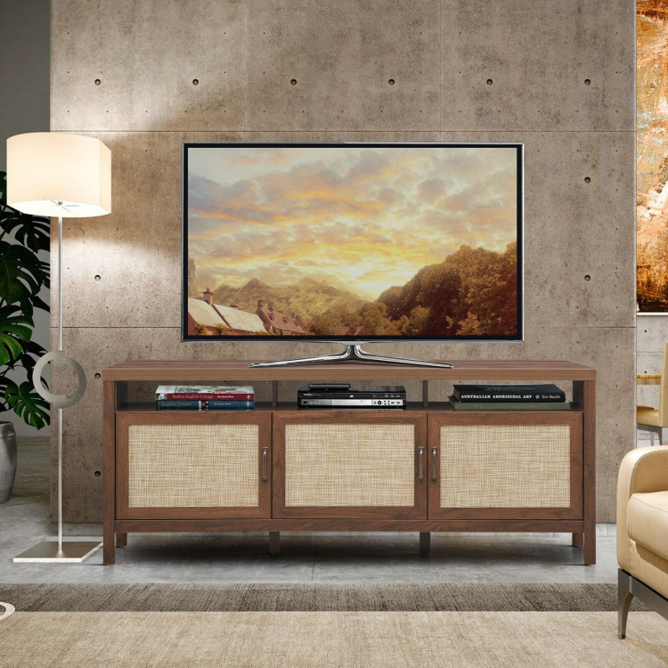 Universal TV Stand Entertainment Media Center for TV's up to 65 Inch-WalnutCostway Gallery View 1 of 12