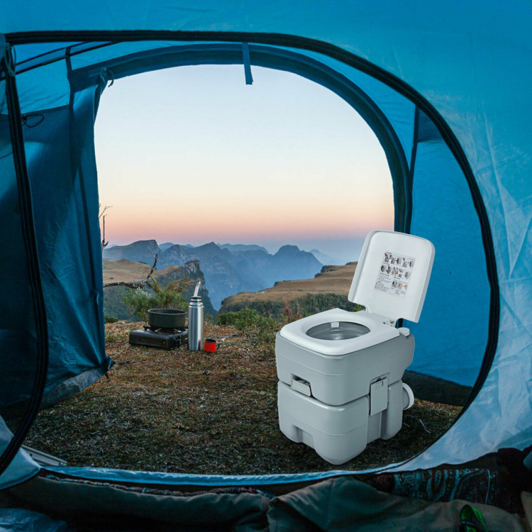 COSTWAY Toilette Portable Camping Réservoir Détachables 20L+10L