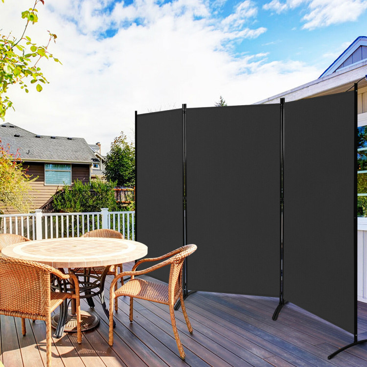 3-Panel Room Divider Folding Privacy Partition Screen for Office Room-BlackCostway Gallery View 9 of 12