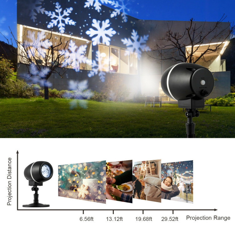 Outdoor Waterproof Christmas Snowflake LED Projector Lights with Remote ControlCostway Gallery View 2 of 12