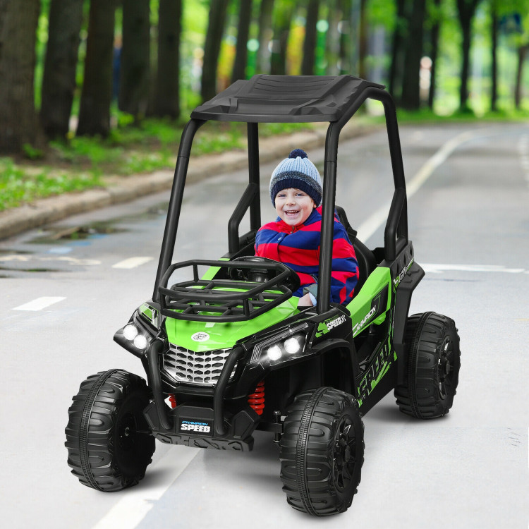 12V Kids RC Electric Ride On Off-Road UTV Truck with MP3 and Light-GreenCostway Gallery View 6 of 12