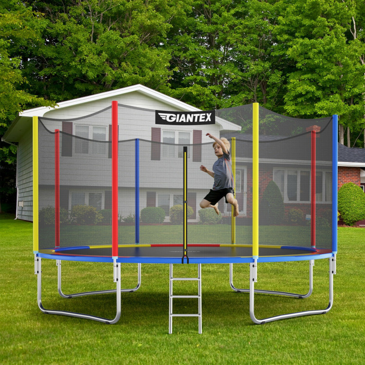 14 Feet Trampoline with Safety Enclosure Net and Ladder Outdoor for Kids AdultsCostway Gallery View 2 of 12