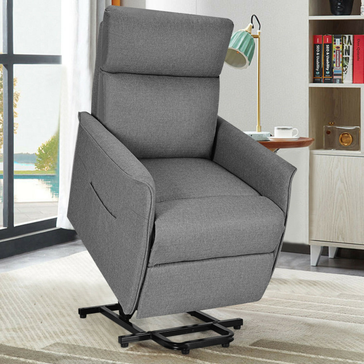 Power Lift Massage Recliner Chair for Elderly with Heavy Padded Cushion-GrayCostway Gallery View 6 of 12