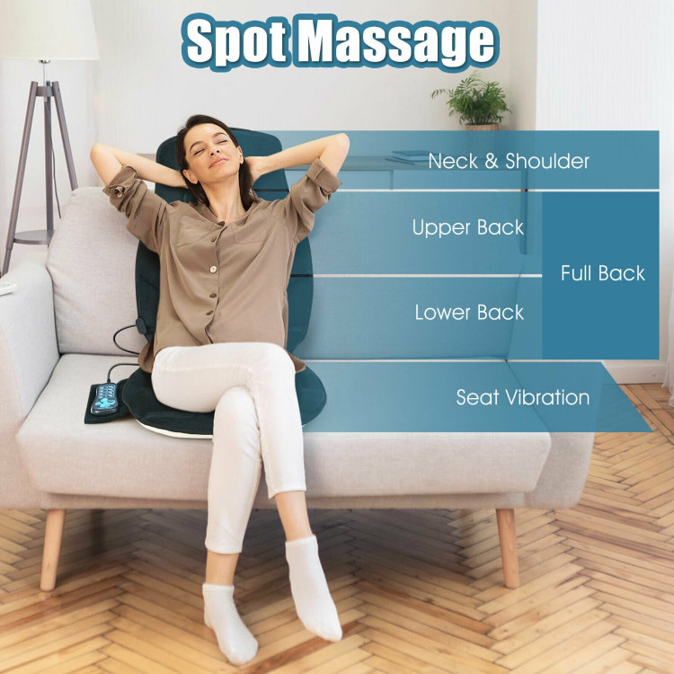Comfort Massage Seat Cushion Heat Motor Chair Car Truck Pad Back Neck  Shoulder