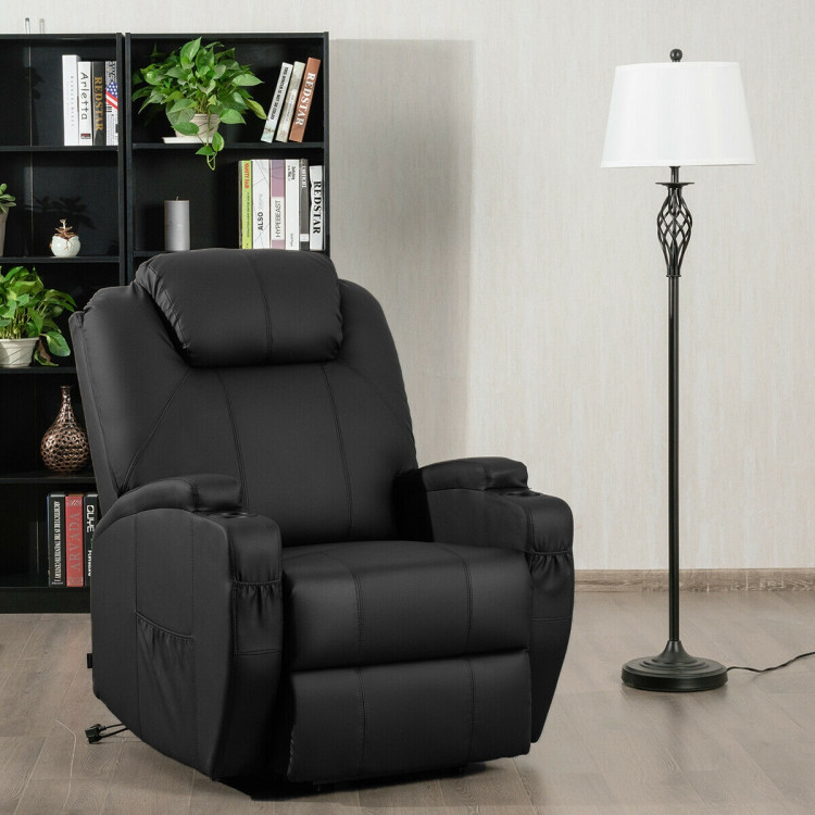 Power Lift Recliner Chair with Massage and Heat for Elderly with Remote Control-BlackCostway Gallery View 1 of 12