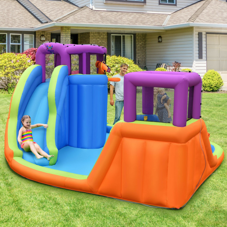 6-in-1 Inflatable Dual Water Slide Bounce House Without BlowerCostway Gallery View 7 of 12