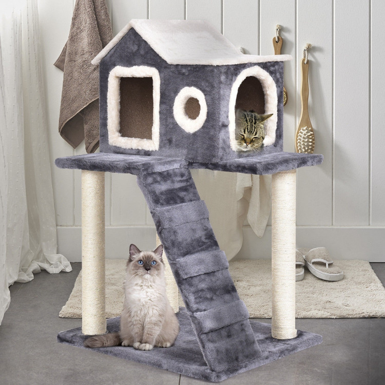 36 Inch Tower Condo Scratching Posts Ladder Cat TreeCostway Gallery View 3 of 11