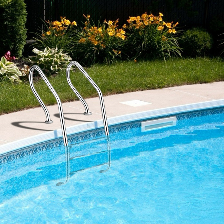 3-Step Stainless Steel Non-Slip Swimming Pool LadderCostway Gallery View 3 of 12