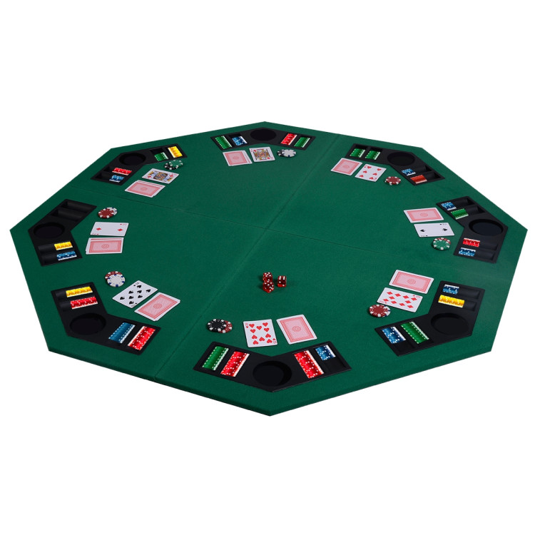 48 Inch 8 Players Octagon Fourfold Poker Table TopCostway Gallery View 1 of 7