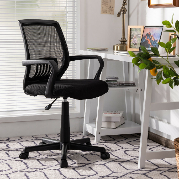 Mid-Back Mesh Height Adjustable Executive Chair with Lumbar SupportCostway Gallery View 6 of 11