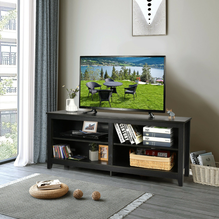4-Cubby TV Stand for TV's up to 65 Inch with 3-Position Height Adjustable ShelfCostway Gallery View 1 of 12