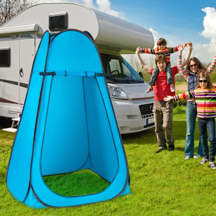 Portable Pop Up Privacy Shower Toilet Changing Room Camping Hiking Tent-BlueCostway Gallery View 1 of 12