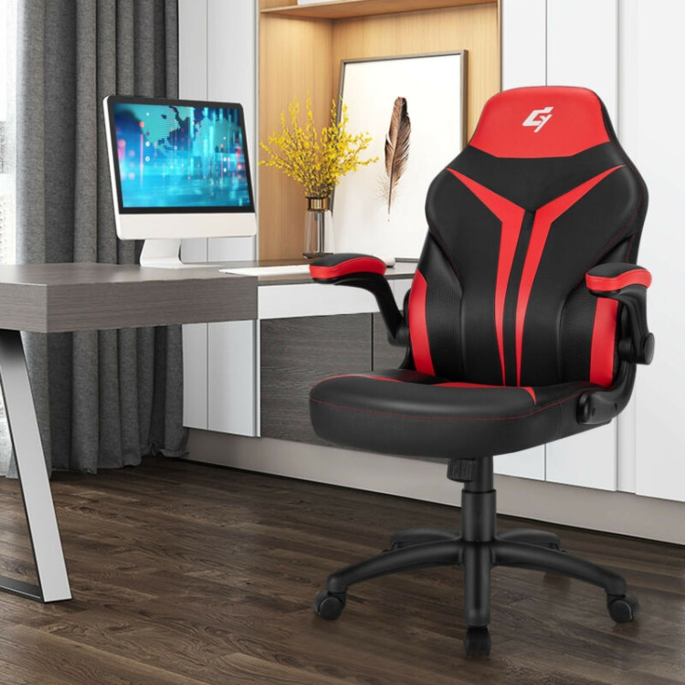 Height Adjustable Swivel High Back Gaming Chair Computer Office Chair-RedCostway Gallery View 2 of 12