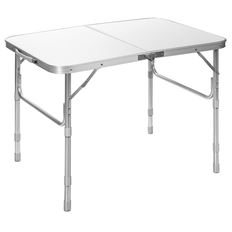 Adjustable Portable Aluminum Patio Folding Camping Table for Outdoor and IndoorCostway Gallery View 6 of 12
