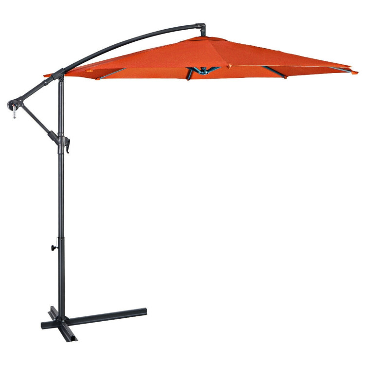 10 Feet Patio Outdoor Sunshade Hanging Umbrella without Weight BaseCostway Gallery View 37 of 40