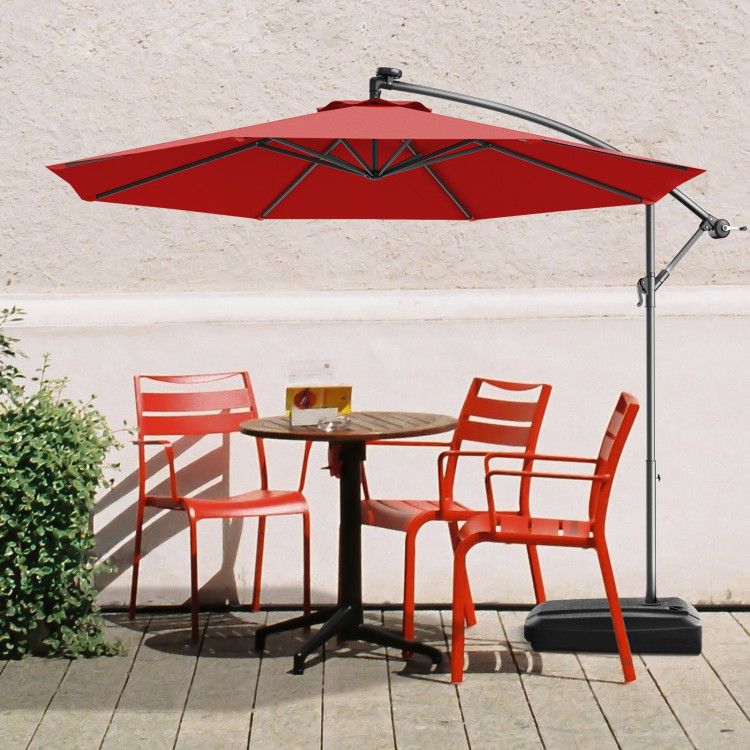 10 Feet Patio Outdoor Sunshade Hanging Umbrella without Weight BaseCostway Gallery View 17 of 40