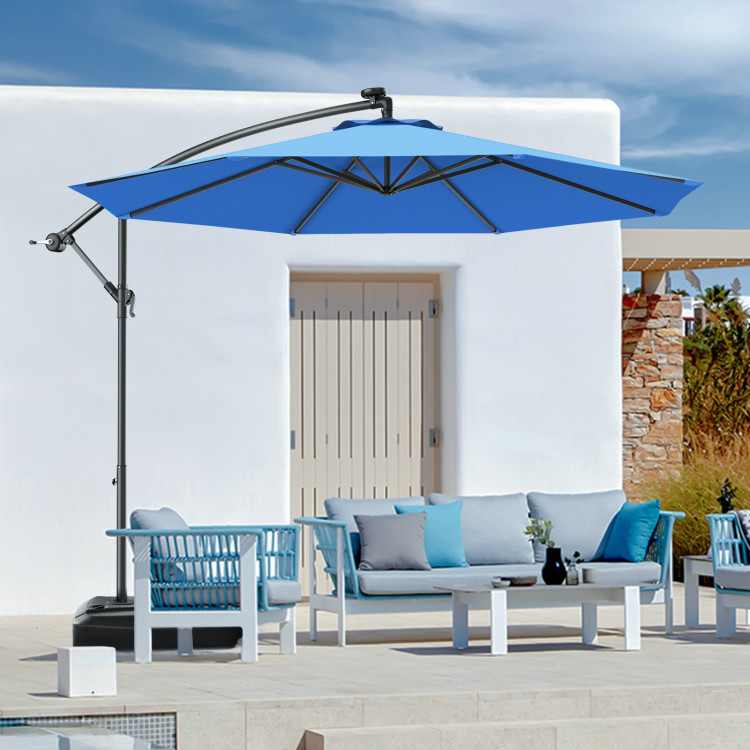 10 Feet Patio Outdoor Sunshade Hanging Umbrella without Weight BaseCostway Gallery View 21 of 40
