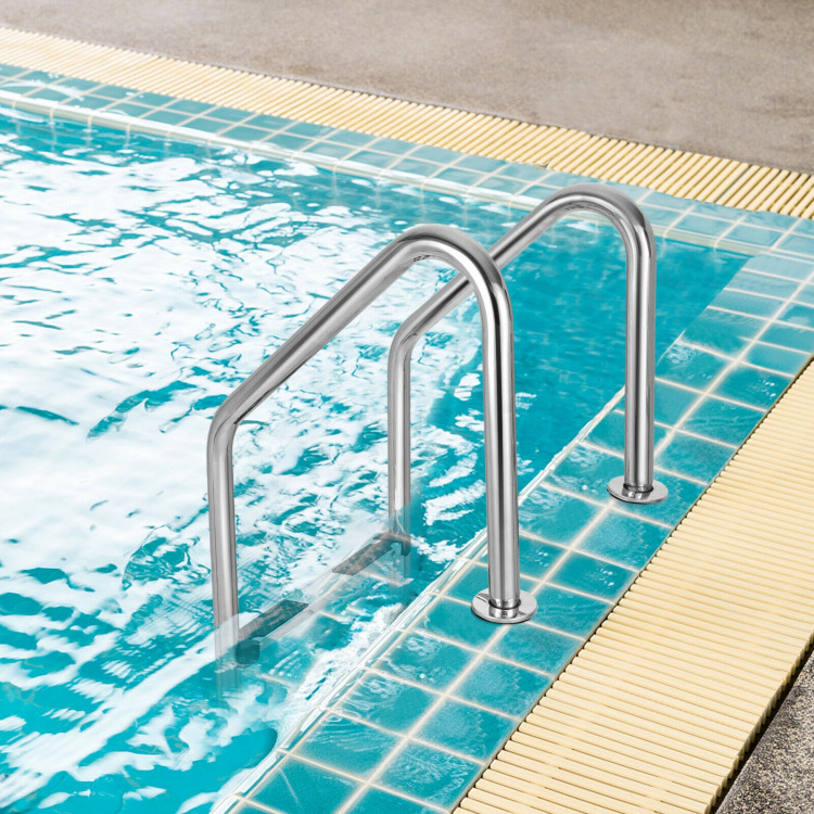Stainless Steel Swimming Pool Ladder ​with Anti-Slip StepCostway Gallery View 6 of 12