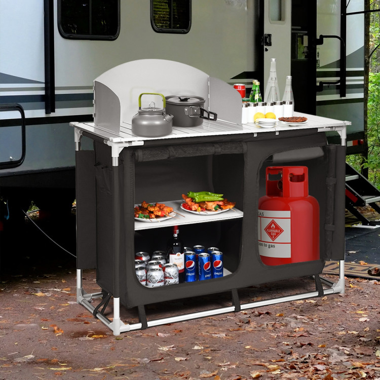 Portable Camp Kitchen and Sink TableCostway Gallery View 6 of 12