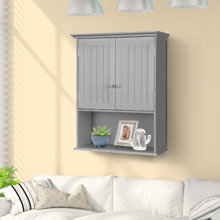 Wall Mount Bathroom Storage Cabinet -Gray - Gallery View 2 of 13