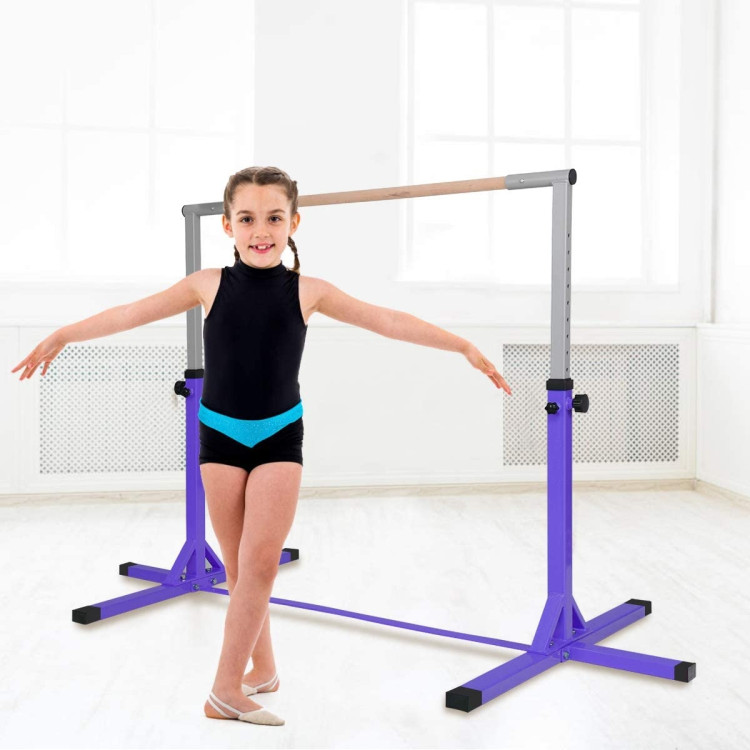 Advanced Gymnastic Bar  Kids Training Bar + Gym Mat (Pink) - Gym Plus
