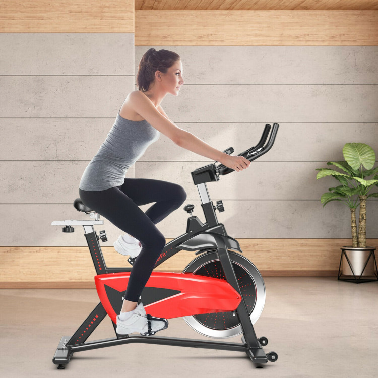 Magnetic Exercise Bike Fitness Cycling Bike with 35Lbs Flywheel for Home and Gym-Black & RedCostway Gallery View 7 of 13