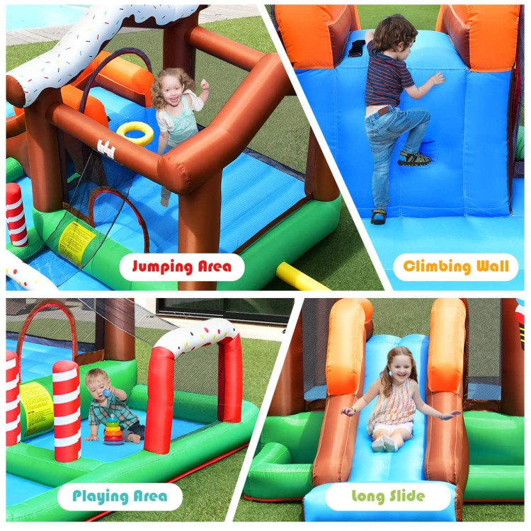 Outdoor Indoor Inflatable Kids Bounce House with 480W Air Blower Costway Gallery View 2 of 8