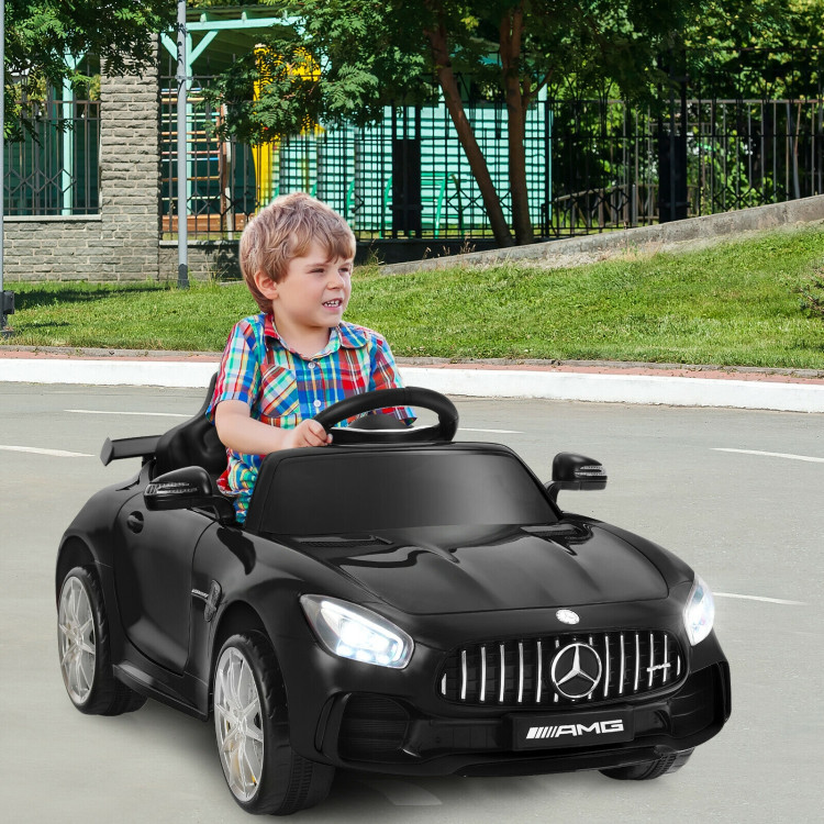 12V Licensed Mercedes Benz Kids Ride-On Car with Remote Control-BlackCostway Gallery View 2 of 13