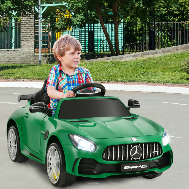 12V Licensed Mercedes Benz Kids Ride-On Car with Remote Control-GreenCostway Gallery View 2 of 13