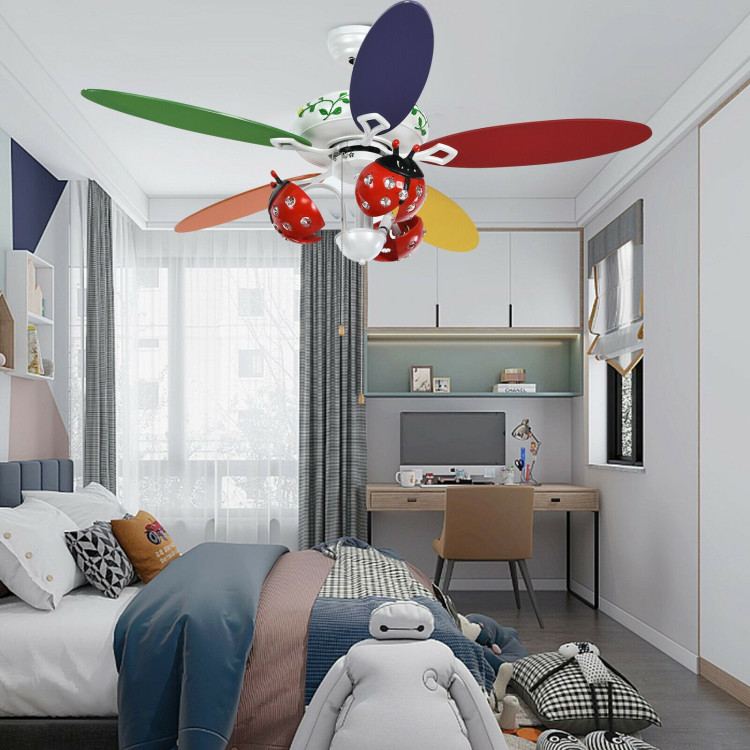 52 Inch Kids Ceiling Fan with Pull Chain ControlCostway Gallery View 6 of 11
