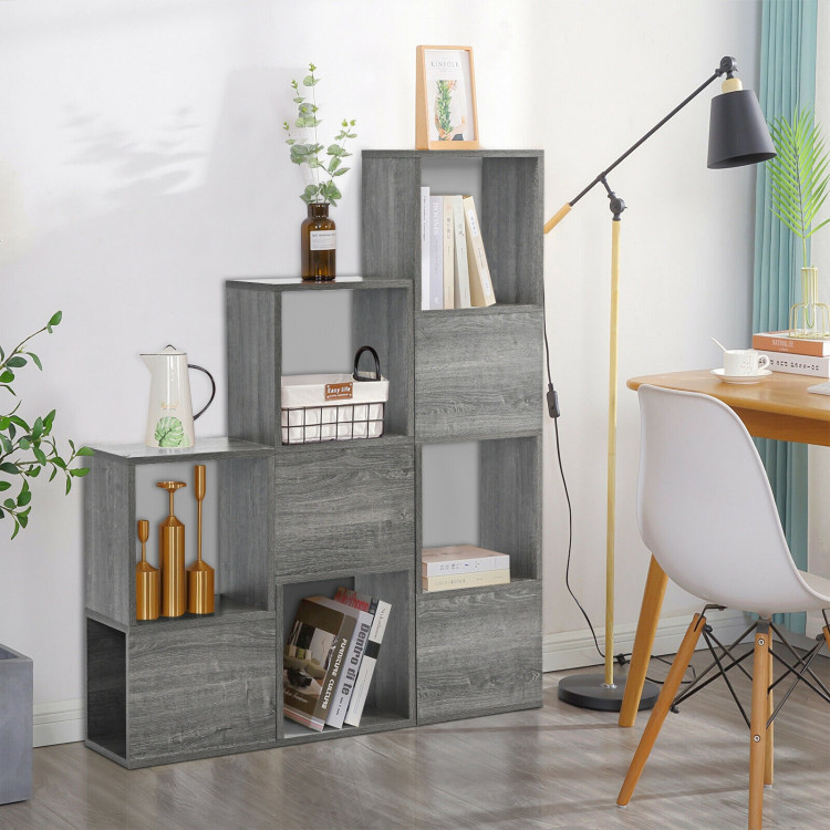 Freestanding Display Shelf for Living Room-GrayCostway Gallery View 1 of 9
