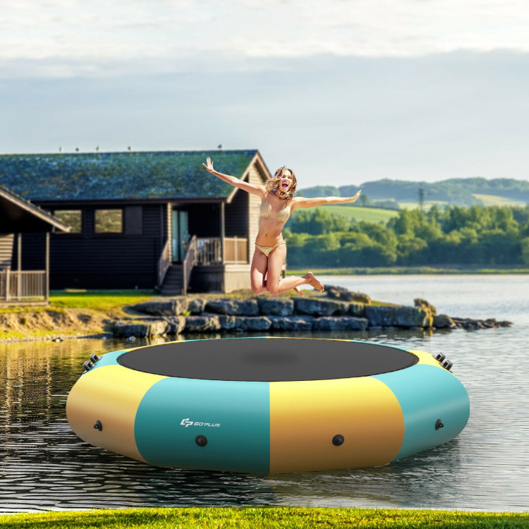 12 Feet Inflatable Splash Padded Water Bouncer Trampoline-YellowCostway Gallery View 2 of 11
