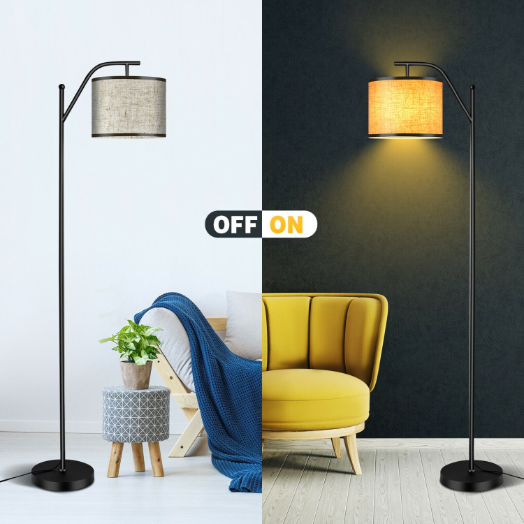 Standing Floor Lamp with Adjustable Head for Living Room and BedroomCostway Gallery View 8 of 10