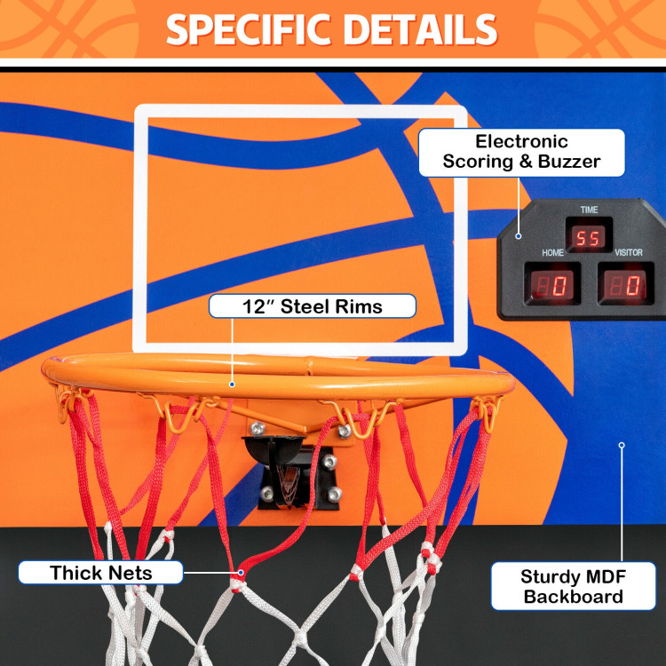 Foldable Single Shot Basketball Arcade Game with Electronic Scorer and BasketballsCostway Gallery View 12 of 12