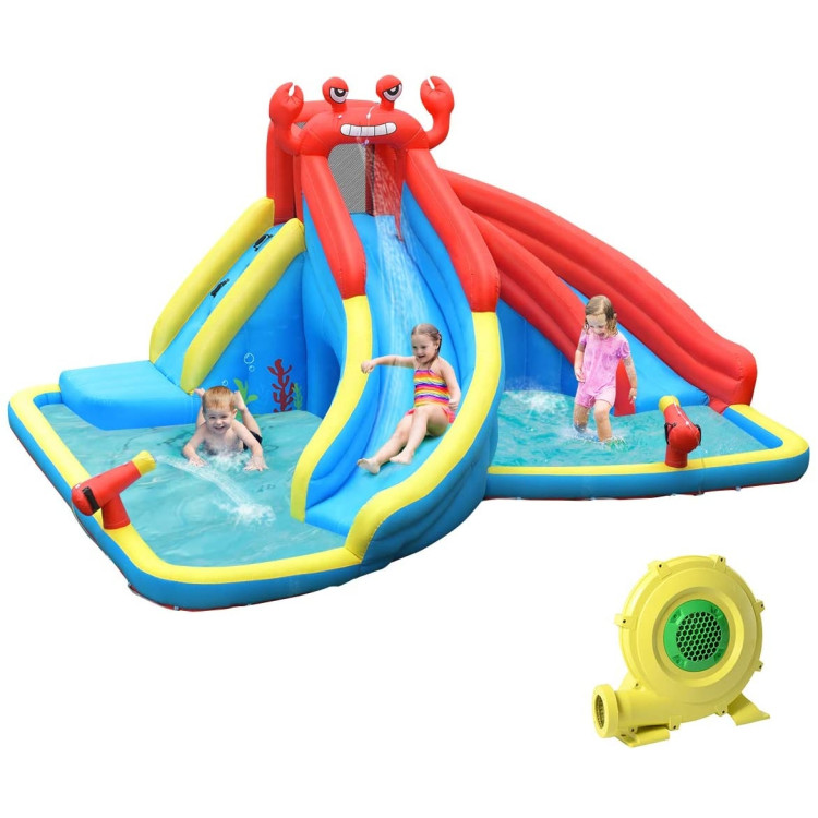 Inflatable Water Slide Bounce House with Water Cannon and Air BlowerCostway Gallery View 3 of 8